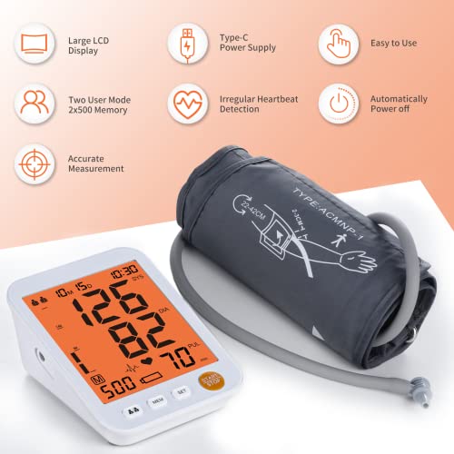 Blood Pressure Monitor Upper Arm Large Cuff ，Automatic Digital Blood Pressur...