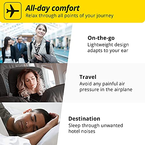 Alpine FlyFit Airplane Pressure Relief Earplugs 100x Reusable Hygienic Flying...