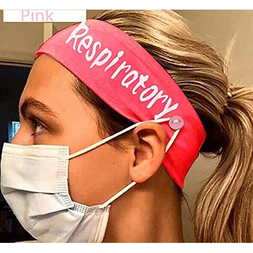 Alsmiley 4 Pack Women Button Headbands for Nurse Ear Protection Headwraps Ela...