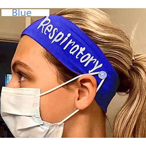 Alsmiley 4 Pack Women Button Headbands for Nurse Ear Protection Headwraps Ela...
