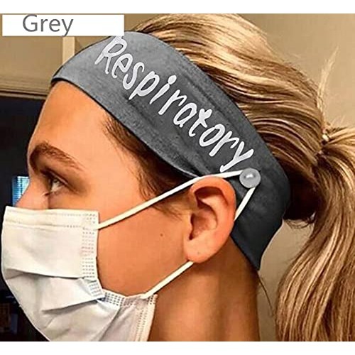 Alsmiley 4 Pack Women Button Headbands for Nurse Ear Protection Headwraps Ela...