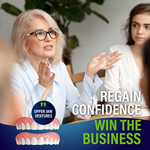 2 PCS Fake Teeth, Dentures Teeth for Upper Jaw, Nature and Comfortable, Prote...