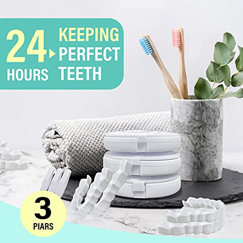 3 PCS Fake Teeth, Dentures Teeth for Upper and Lower Jaw, Nature and Comforta...