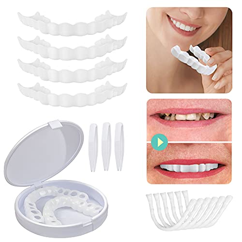 3 PCS Fake Teeth, Dentures Teeth for Upper and Lower Jaw, Nature and Comforta...