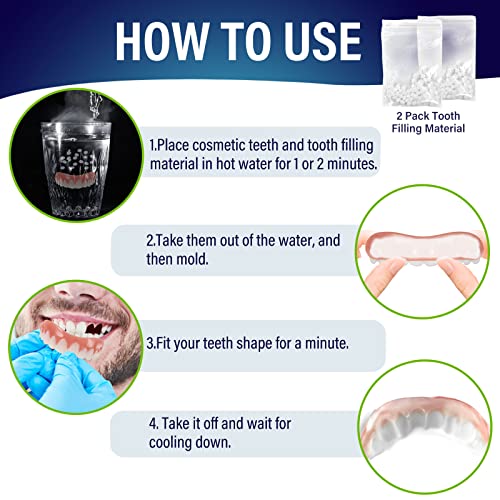 Fake Teeth, Dentures Teeth for Upper and Lower Jaw, Nature and Comfortable, P...