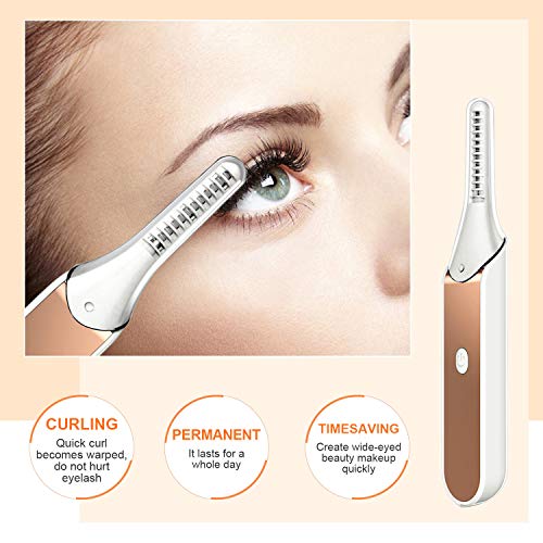 Heated Eyelash Curler, Portable Electric Eyelash Curler, Quick Natural Curlin...