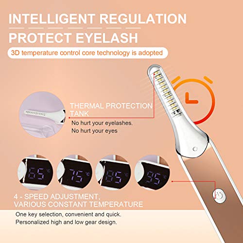 Heated Eyelash Curler, Portable Electric Eyelash Curler, Quick Natural Curlin...