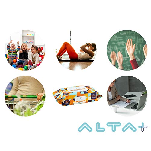 ALTA + Hand Sanitizer Wipes, 90 Sanitizing Wipes, Resealable Packs