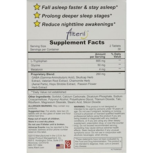 Alteril - Sleep Aid All Natural - 60 Tablets