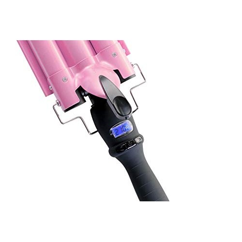 Alure Three Barrel Curling Iron Wand with LCD Temperature Display - 1 Inch Ce...