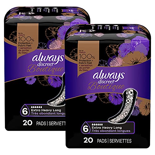 Always Discreet Boutique Incontinence & Postpartum Incontinence Pads for Wome...