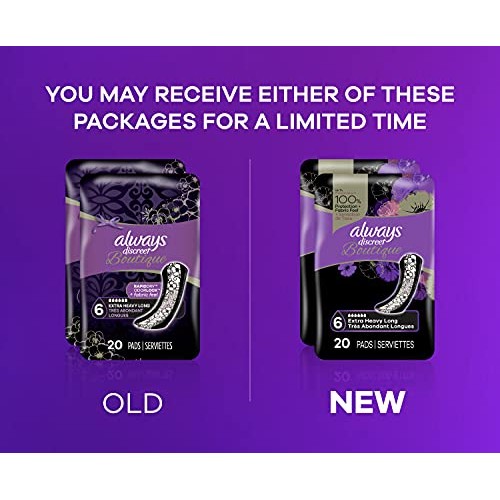 Always Discreet Boutique Incontinence & Postpartum Incontinence Pads for Wome...