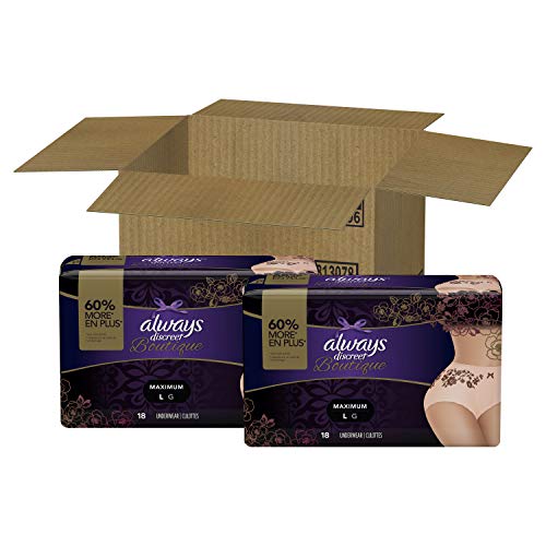 Always Discreet Boutique Incontinence & Postpartum Incontinence Underwear for...