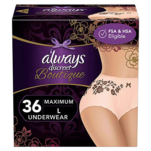 Always Discreet Boutique Incontinence & Postpartum Incontinence Underwear for...