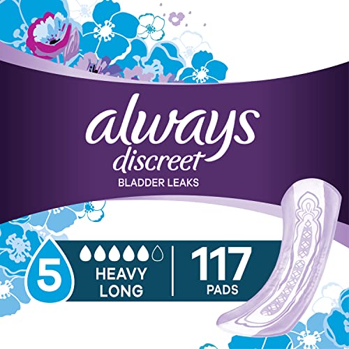 Always Discreet Incontinence Pads for Women, Maximum Absorbency, Long Length,...