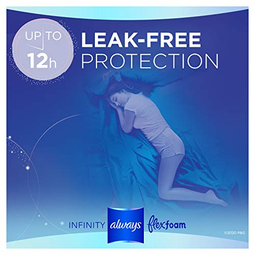 Always Infinity FlexFoam Pads for Women, Size 5, Extra Heavy Overnight Absorb...