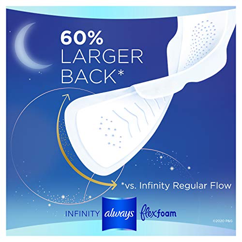 Always Infinity FlexFoam Pads for Women, Size 5, Extra Heavy Overnight Absorb...