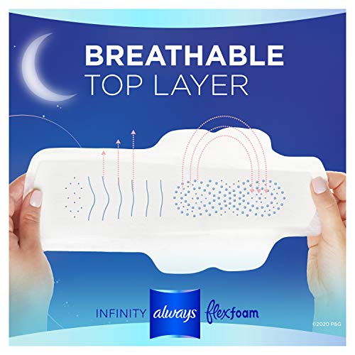 Always Infinity FlexFoam Pads for Women, Size 5, Extra Heavy Overnight Absorb...