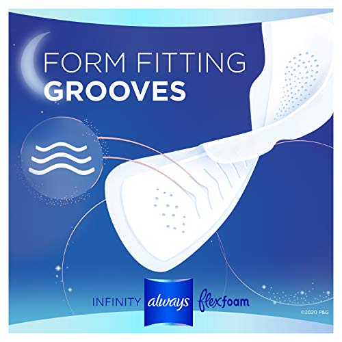 Always Infinity FlexFoam Pads for Women, Size 5, Extra Heavy Overnight Absorb...