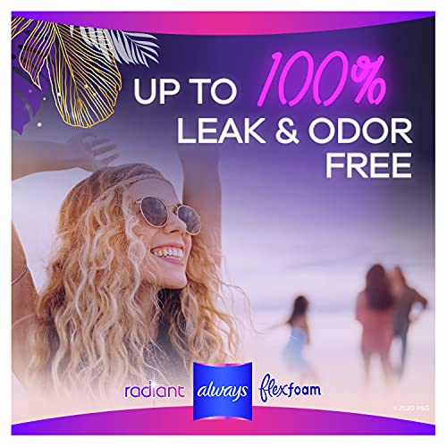 Always Radiant Feminine Pads for Women, Size 4, 60 Count, Overnight Absorbenc...