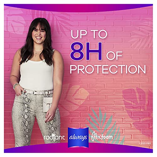 Always Radiant FlexFoam Teen Pads Regular Absorbency, 100% Leak Free Protecti...