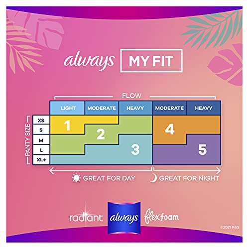 Always Radiant FlexFoam Teen Pads Regular Absorbency, 100% Leak Free Protecti...