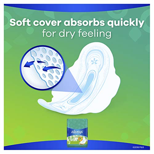 Always Ultra Thin Feminine Pads with Wings for Women, Super Absorbency, Unsce...