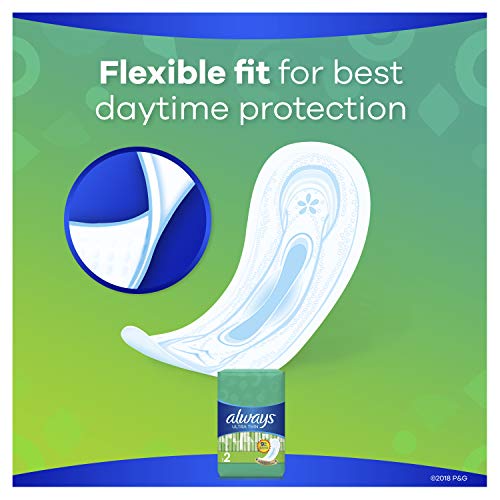 ALWAYS Ultra Thin Size 2 Super Pads Without Wings Unscented, 40 Count, Pack of 3