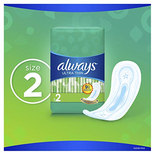 ALWAYS Ultra Thin Size 2 Super Pads Without Wings Unscented, 40 Count, Pack of 3