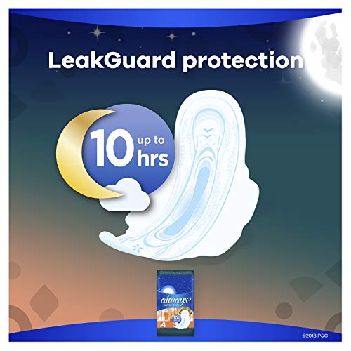 Always Ultra Thin, Size 4, Overnight Pads With Wings, Unscented, 50 Count (Pa...