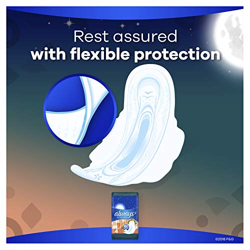 Always Ultra Thin, Size 4, Overnight Pads With Wings, Unscented, 50 Count (Pa...