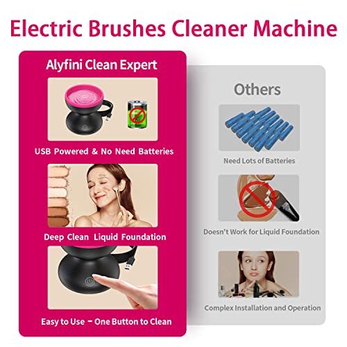 Electric Makeup Brush Cleaner Machine - Alyfini Portable Automatic USB Cosmet...