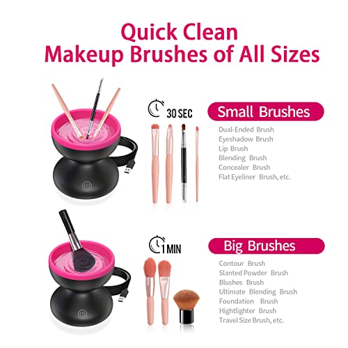 Electric Makeup Brush Cleaner Machine - Alyfini Portable Automatic USB Cosmet...