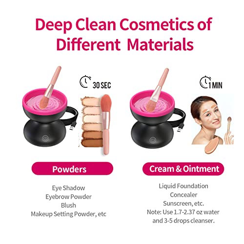 Electric Makeup Brush Cleaner Machine - Alyfini Portable Automatic USB Cosmet...