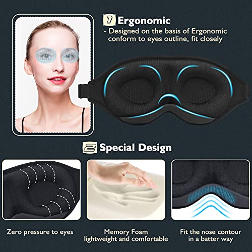 [Updated 2022 Version] Sleep Eye Mask for Men Women, 3D Contoured Cup Sleepin...
