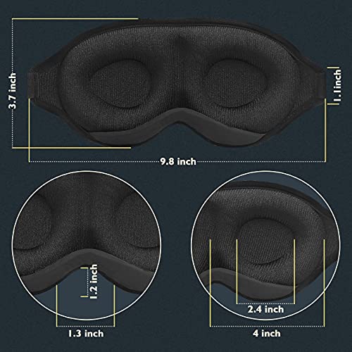 [Updated 2022 Version] Sleep Eye Mask for Men Women, 3D Contoured Cup Sleepin...