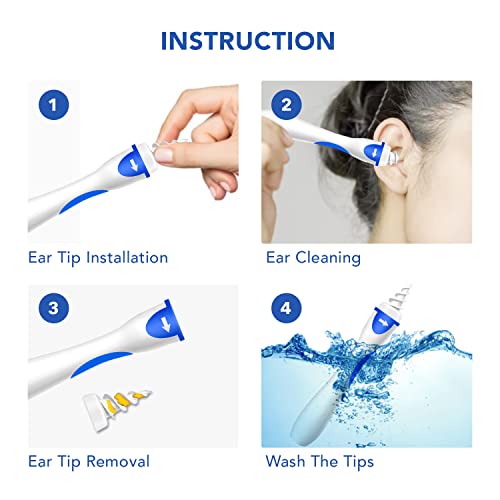 Upgraded Q-Grips Ear Wax Remover - Safe Ear Wax Removal Tool - 16 Pcs Soft Re...