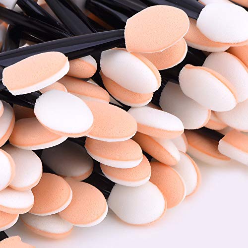 Amariver 200 Pack Disposable Eyeshadow Brush Sponge Tipped Oval Makeup Tool D...