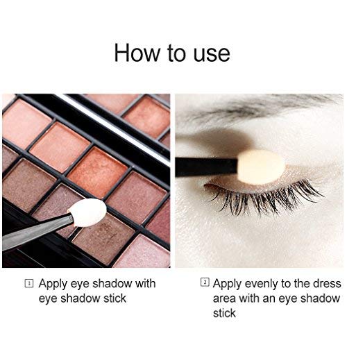 Amariver 200 Pack Disposable Eyeshadow Brush Sponge Tipped Oval Makeup Tool D...