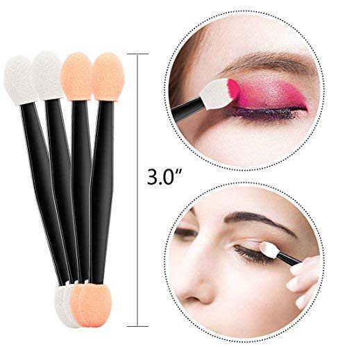 Amariver 200 Pack Disposable Eyeshadow Brush Sponge Tipped Oval Makeup Tool D...
