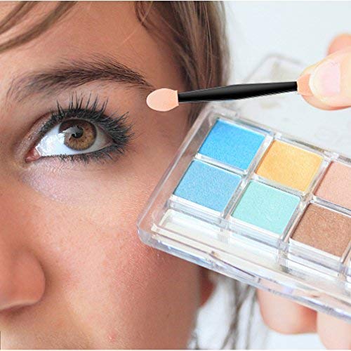 Amariver 200 Pack Disposable Eyeshadow Brush Sponge Tipped Oval Makeup Tool D...