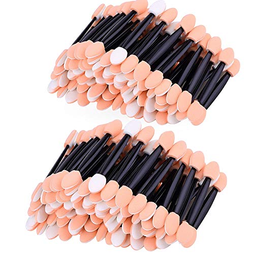 Amariver 200 Pack Disposable Eyeshadow Brush Sponge Tipped Oval Makeup Tool D...
