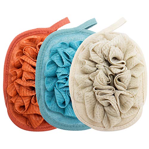 Amariver 3 Pack Bath Loofah Body Sponge Brushes Pouf Bath Mesh Brush Bath Sho...