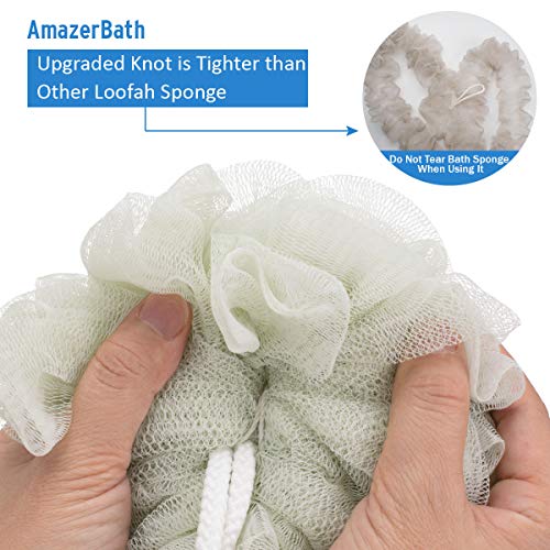 AmazerBath Shower Bath Sponge 75g Shower Loofahs Balls for Body Wash Men Wome...