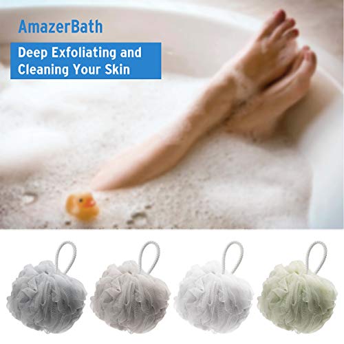 AmazerBath Shower Bath Sponge 75g Shower Loofahs Balls for Body Wash Men Wome...