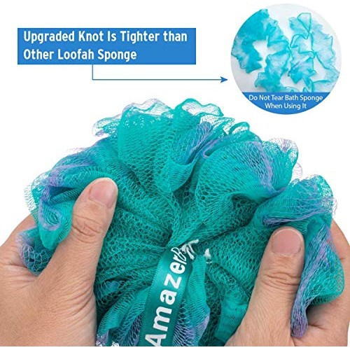 AmazerBath Shower Bath Sponge Shower Loofahs Balls 60g/PCS for Body Wash Bath...