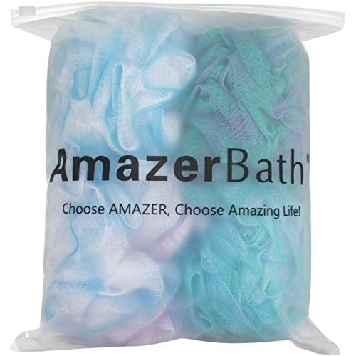 AmazerBath Shower Bath Sponge Shower Loofahs Balls 60g/PCS for Body Wash Bath...