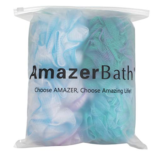 AmazerBath Shower Bath Sponge Shower Loofahs Balls 75g/PCS for Body Wash Bath...