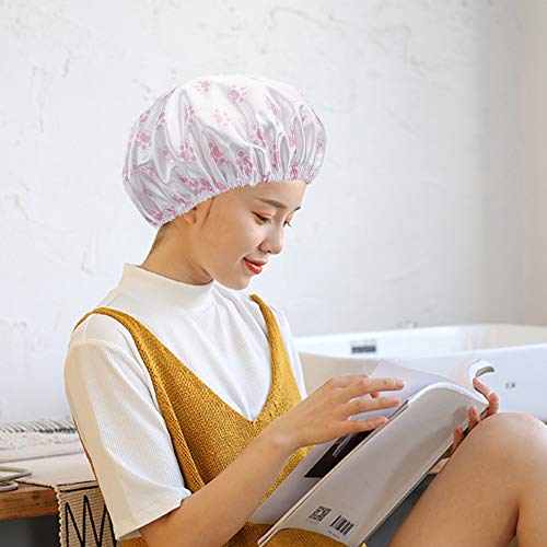AmazerBath Shower Caps for Women Reusable Waterproof, 4-Pack Printed Cute Sho...