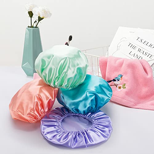 AmazerBath Shower Caps for Women Reusable Waterproof, 4 Pack Women Shower Cap...